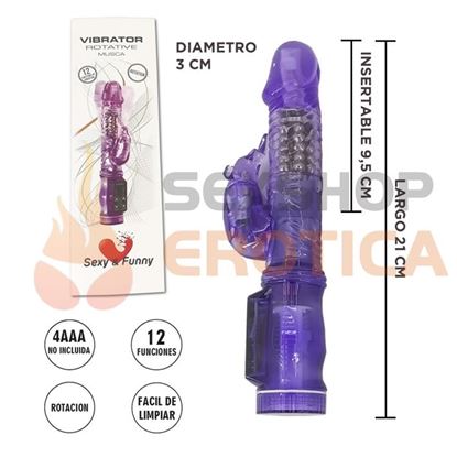 Vibrador rotativo con estimulacion de punto G